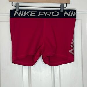 Nike Pro Dri-Fit Red Running Jogging Training Fitness Shorts, Large, Comfortable
